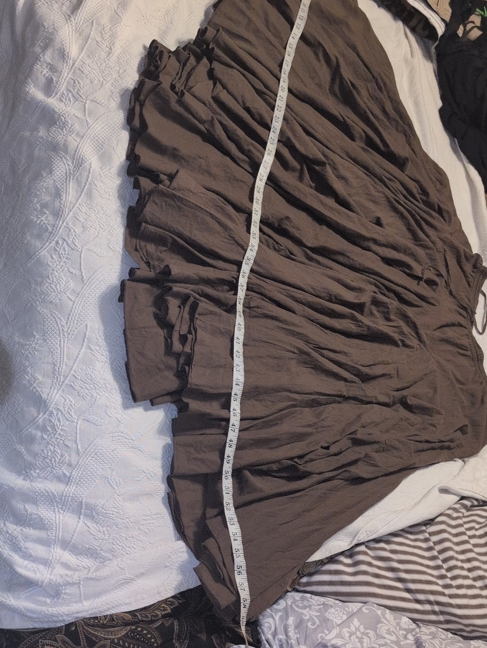 Women's Brown Tiered Skater Skirt